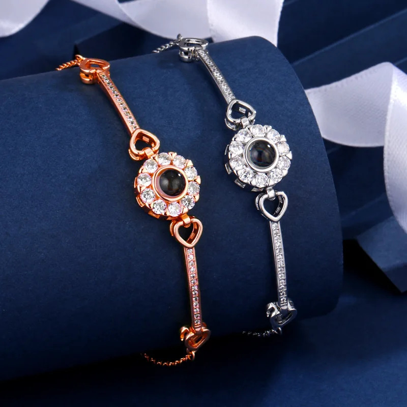 Customized Projection Bracelets Nano-Engraved Personalized Po Projection Jewelry Commemorative Gifts For Couples And Friends 250430