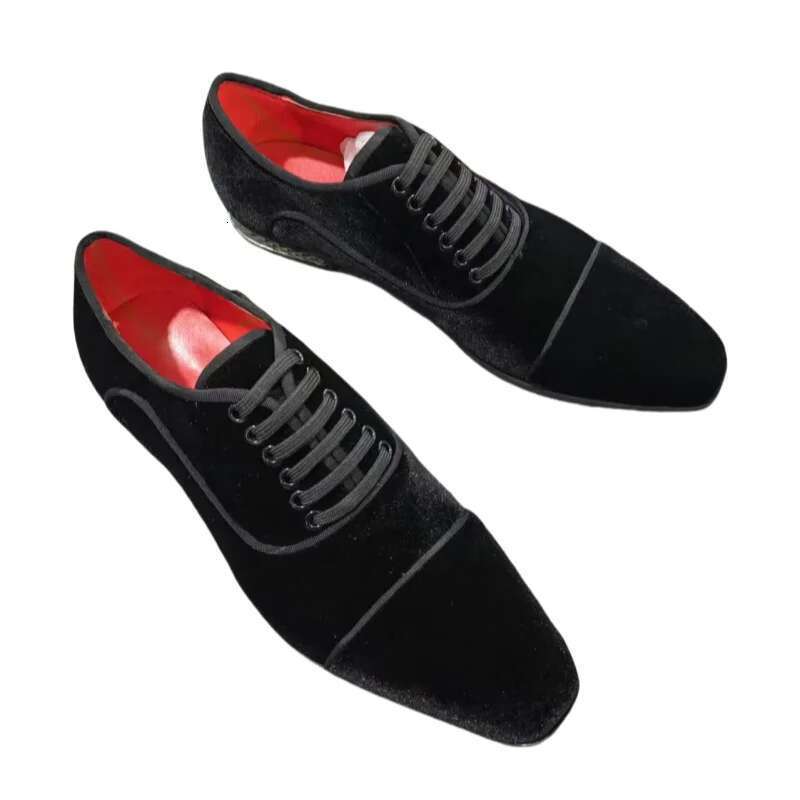 Casual Loafers Men Veet Lace Up Dress Men's Flat With Metal Decoration Suit Banquet Large Size Oxford Shoes