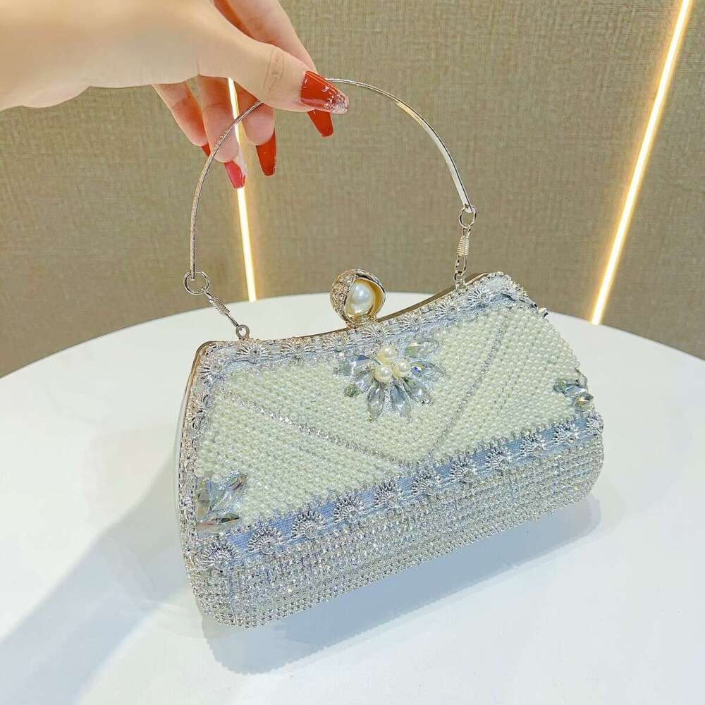 Dinner Bag New Diamond Studded Tassel Evening Dress Xiaoxiangfeng Birthday Wedding Banquet Bag Pearl Single Shoulder Crossbody Dinner Bag KQ