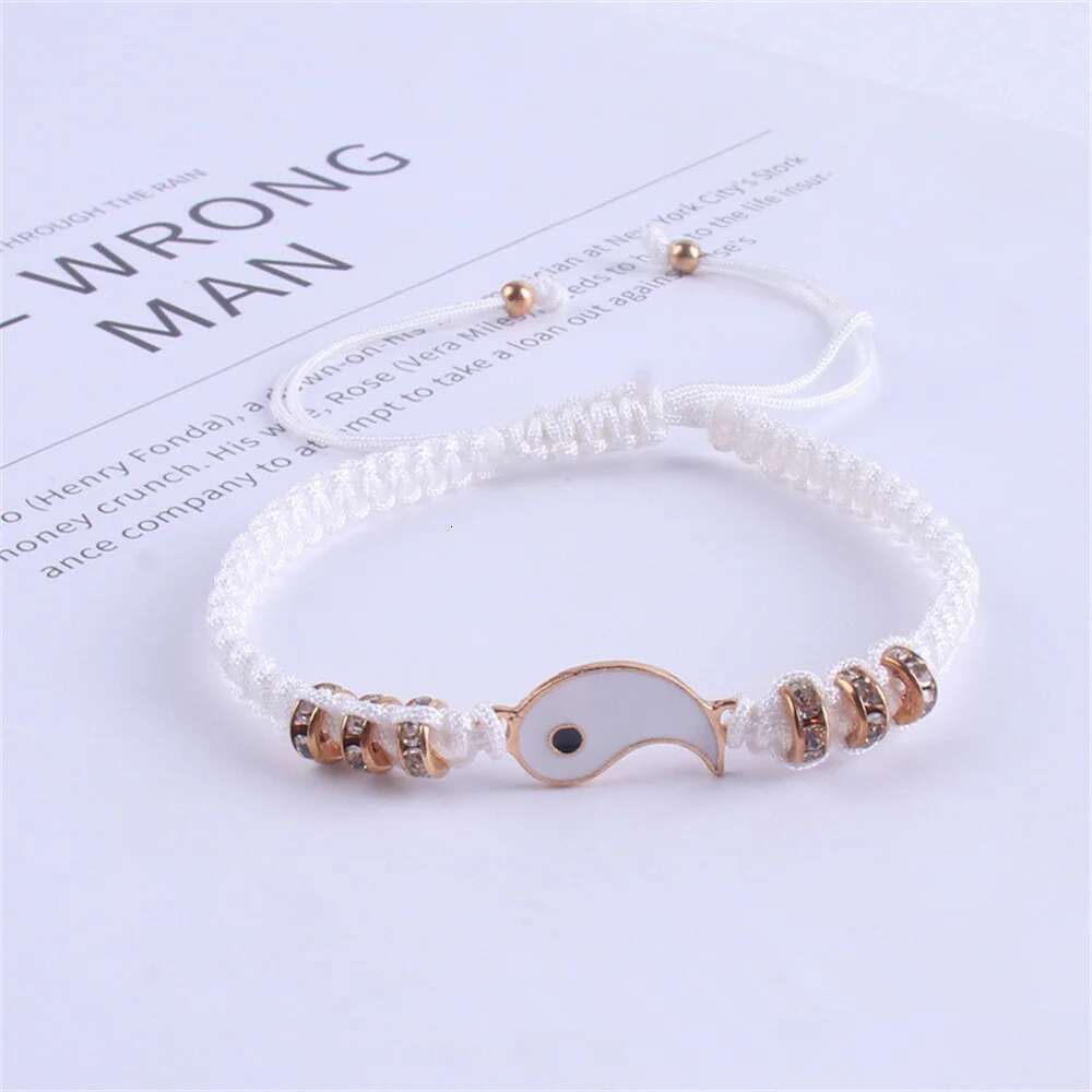 2022 New Best Friend Bracelets 2 Matching Yin Yang Adjustable Cord Bracelet For Bff Friendship Relationship Boyfriend Girlfr