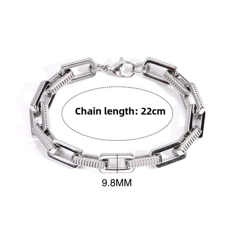 New Mens Classic DIY Hip Hop Geometric Gold Plated Cuban Stainless Steel Chain Bracelet Bamboo Joint Fashion Link Bracelets