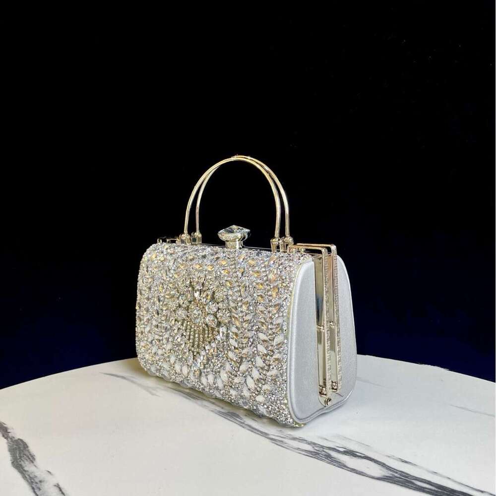 Dinner Bag New Handbag Banquet Sparkling Small Square Single Shoulder Crossbody With Diamond Inlaid Carrying Bag KQ