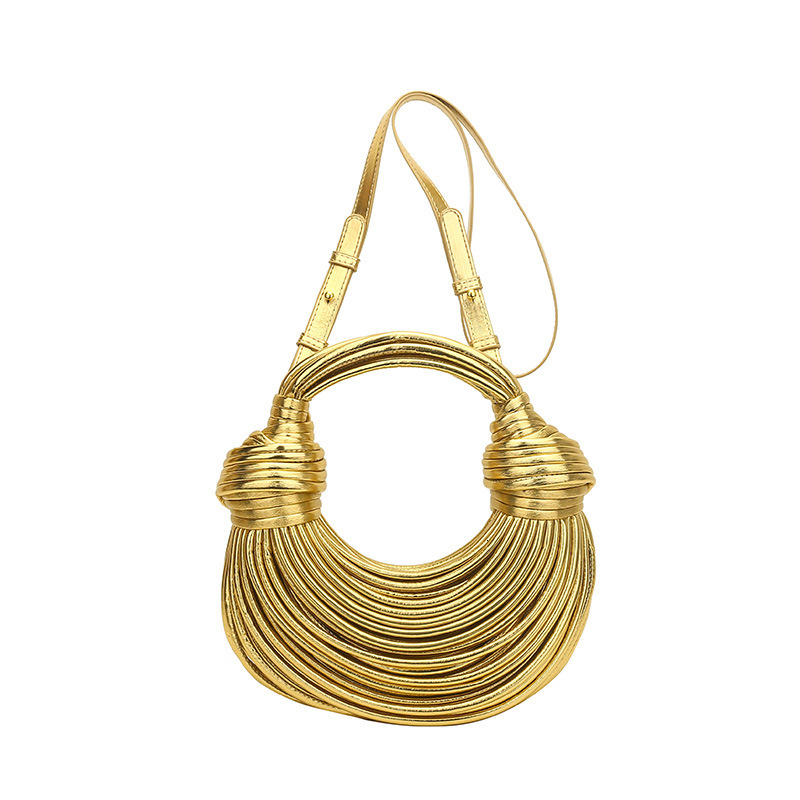 Free shipping 2025 new designer bag Luxury hand woven bread Lamian Noodles wrap line hand-held shoulder armpit bag