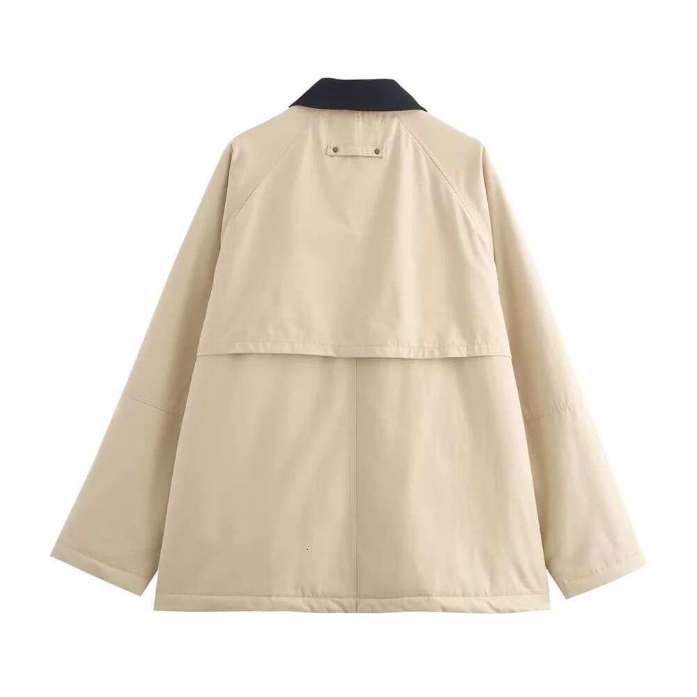 TRAF Autumn New Product Women's Fashion Pocket Decoration Zipper Long Sleeve Casual Loose Jacket Top Coat