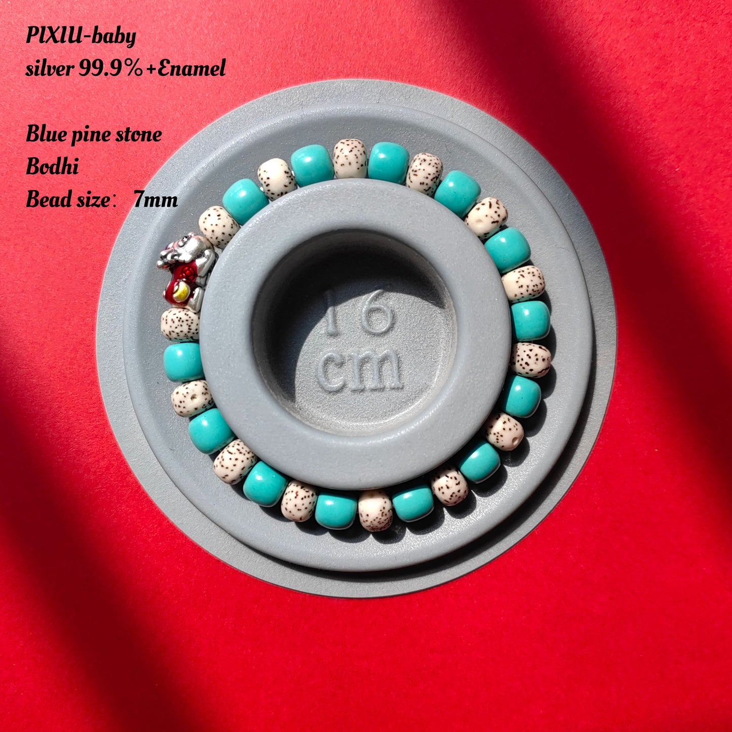 Chinese Mythical Pi Xiu Bracelet -Turquoise/Bodhi Tri-Energy Wealth & Life Force Amulet