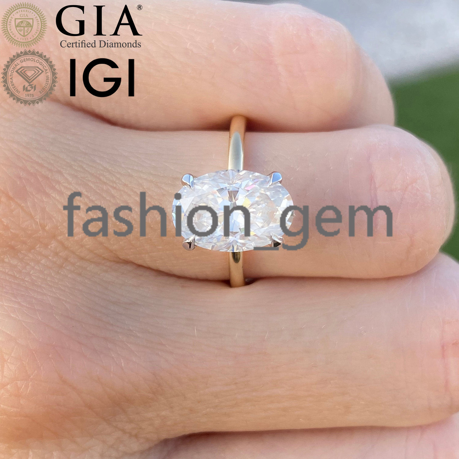 Wholesale IGI GIA Certified HPHT CVD VVS1 Lab Grown Oval Cut Diamond 3CT 5CT 14K 18K Solid Gold Jewelry Engagement Ring Women