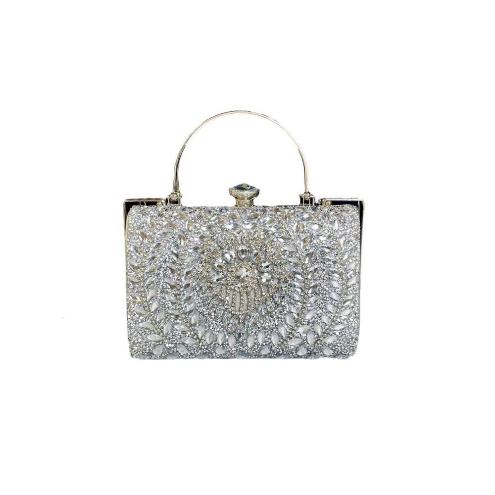 Dinner Bag New Handbag Banquet Sparkling Small Square Single Shoulder Crossbody With Diamond Inlaid Carrying Bag KQ