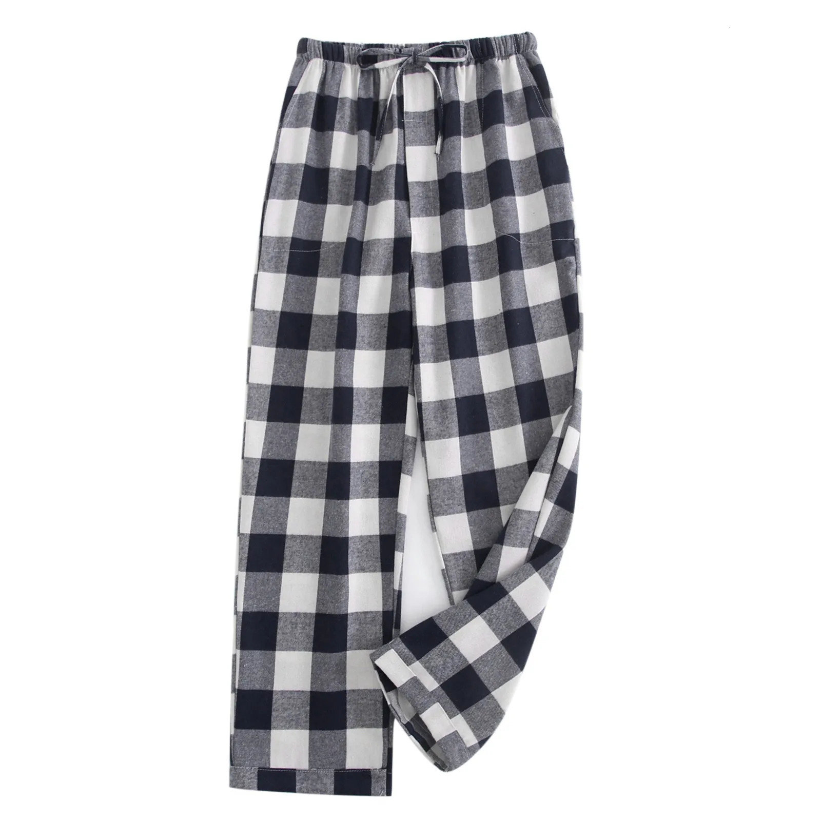 Mens pajamas casual plain weave pajamas cotton pants loose high waisted straight length Trouser casual wear 250427