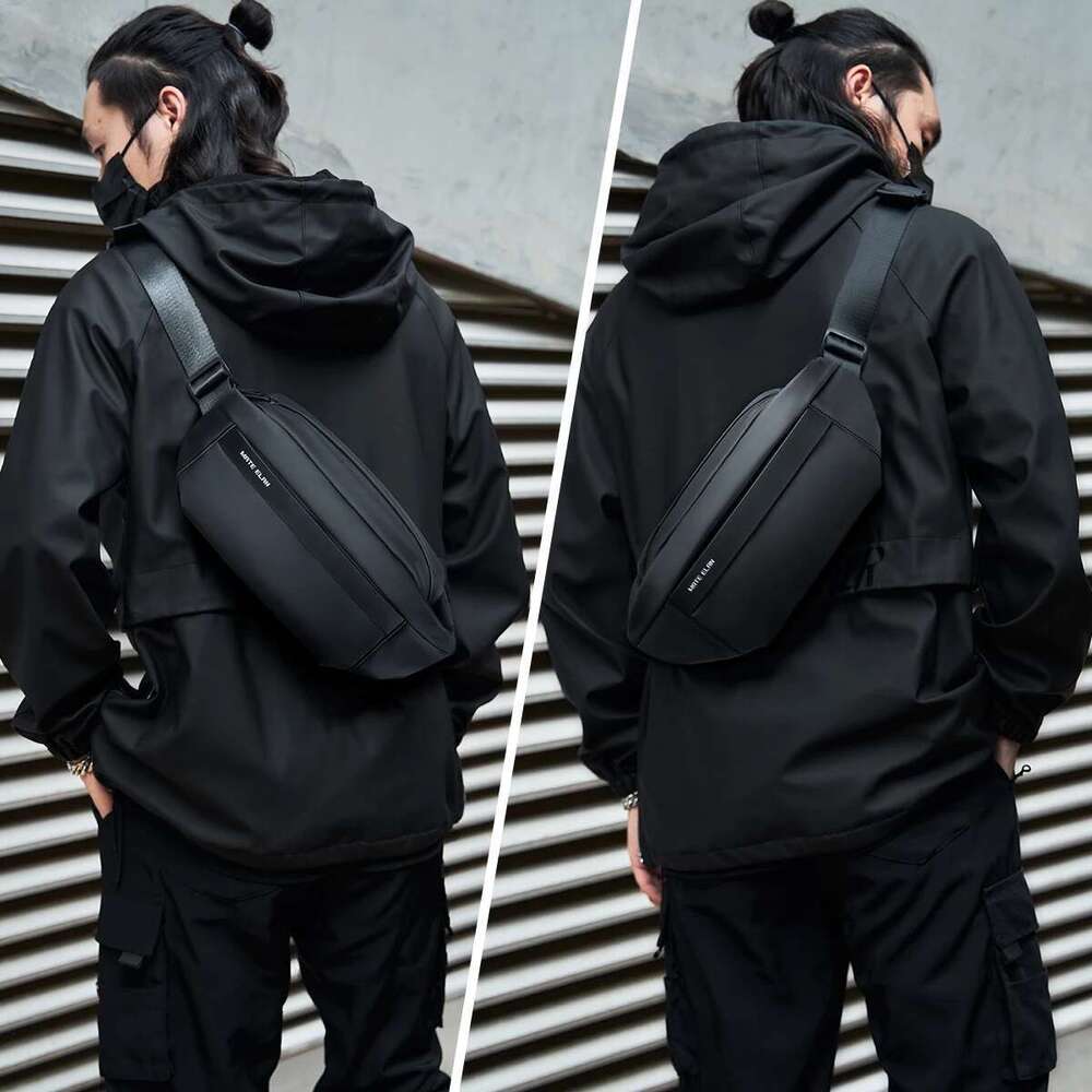 Waterproof Chest Solid Men's Crossbody Daily Phone Shoulder Travel Sports Sling Bag, Trend Men Fanny Pack