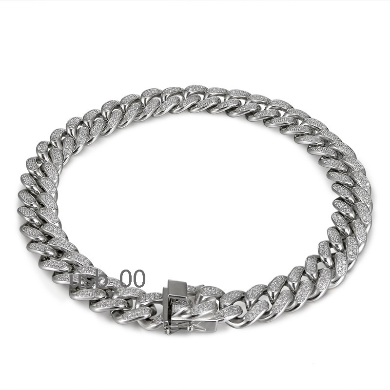 20mm Thick Stainless Steel Hiphop Luxurious Iced Out Full CZ Diamonds Miami Cuban Chain Bracelet Men