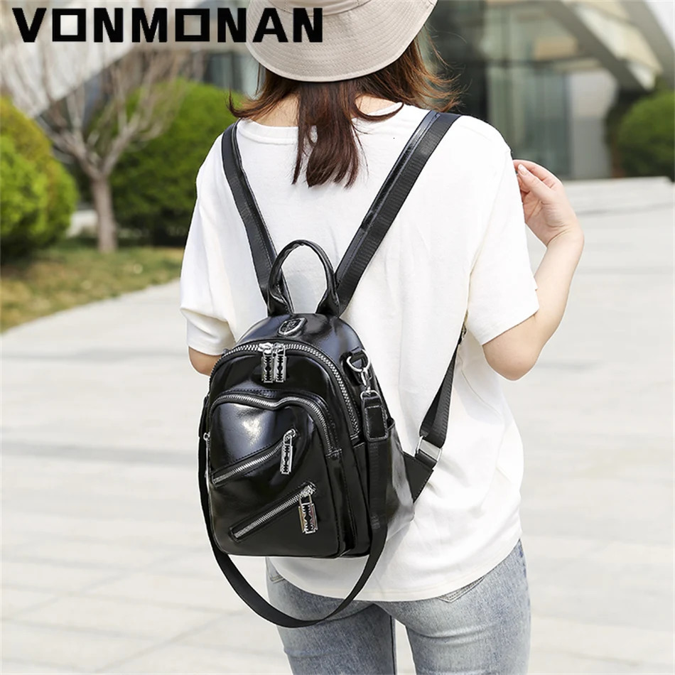 Fashion womens backpack PU leather travel Rucksack casual shoulder bag for teenagers high-quality school bag 250427