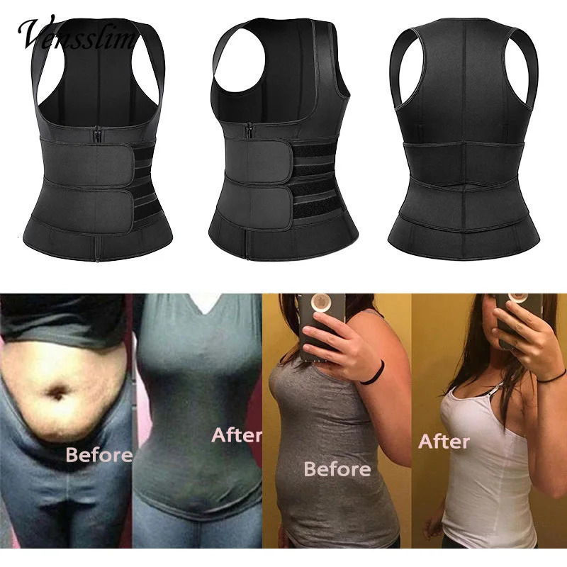 Womens waist training vest shaping neoprene sauna sweater weight loss bra top fitness trim strap 250430