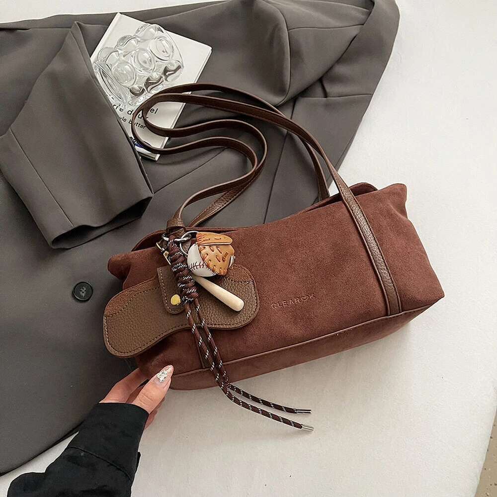 Hobo Bags For Women Slouchy Bag Large Brown Tote Handbag Shoulder With Inner Pocket Faux Suede For Travel Shopping