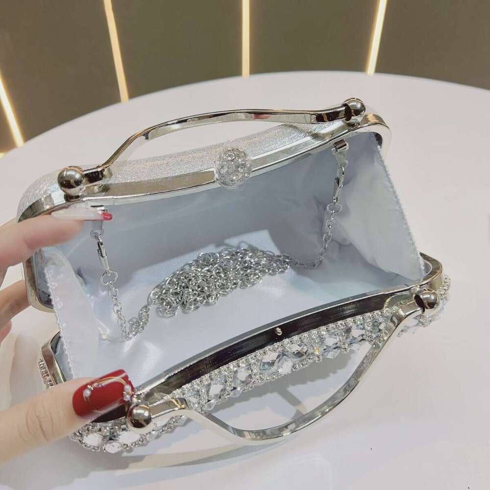 Dinner Bag New Diamond Set Handbag Tassel Evening Dress Bag Birthday Wedding Single Cross Shoulder Banquet Bag KQ