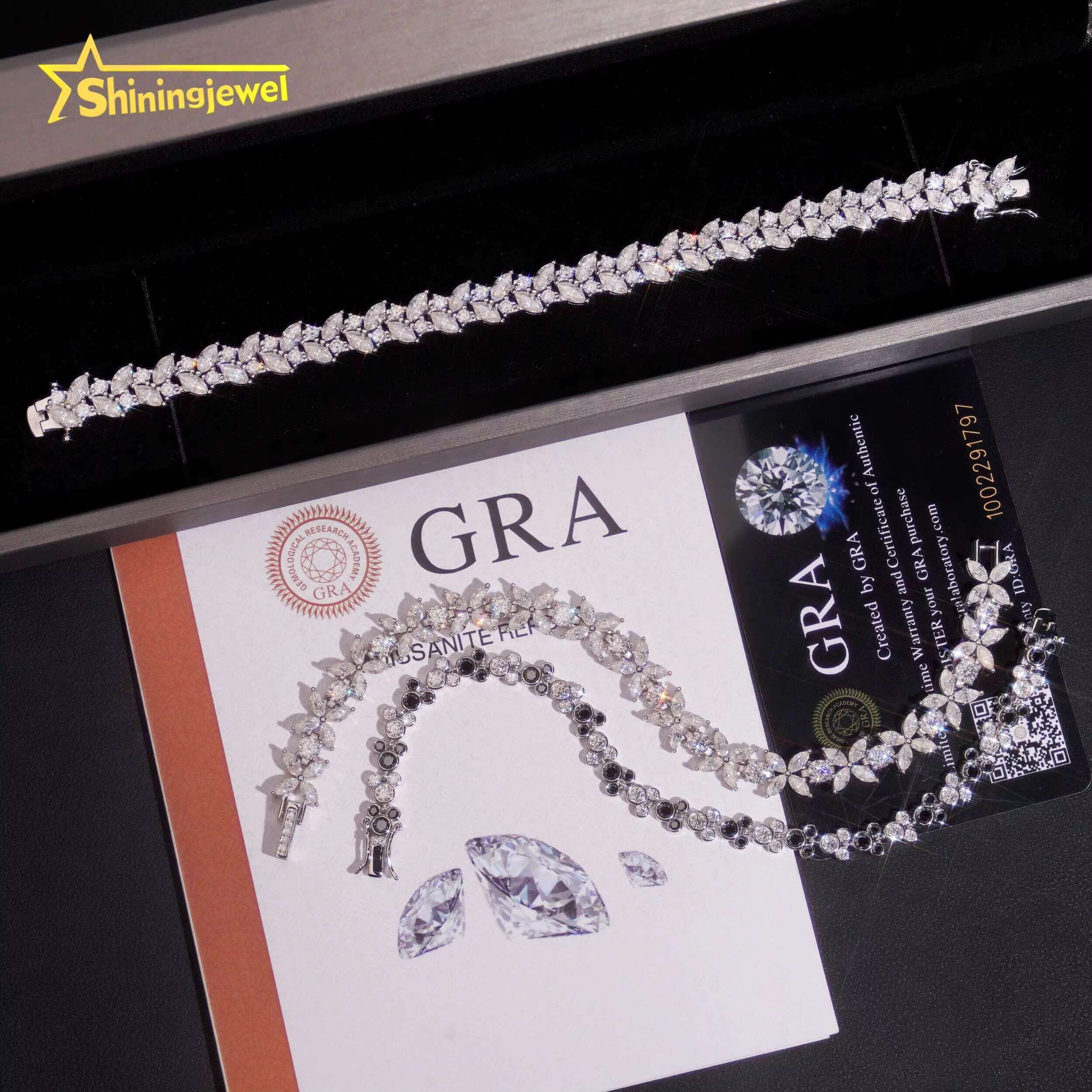 New Arrival Luxury 925 Sterling Silver Fancy Shape Infinity VVS Moissanite Tennis Bracelet