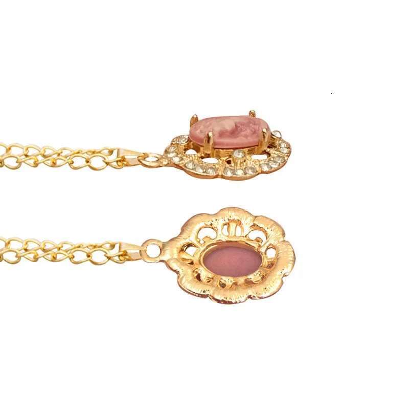 6 Colors Lady Queen Cameo Sets For Women Gold Color Flower Pendant Crystal Fashion Necklace Earring Jewelry