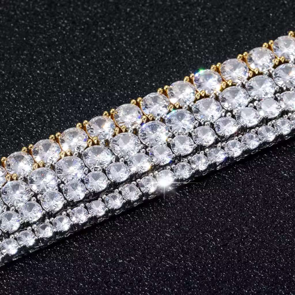 BES Brass 3mm 4mm 5mm 6mm Micro Paved 5A Cubic Zirconia Width Tennis Chain Iced Out Bling CZ HipHop Jewelry