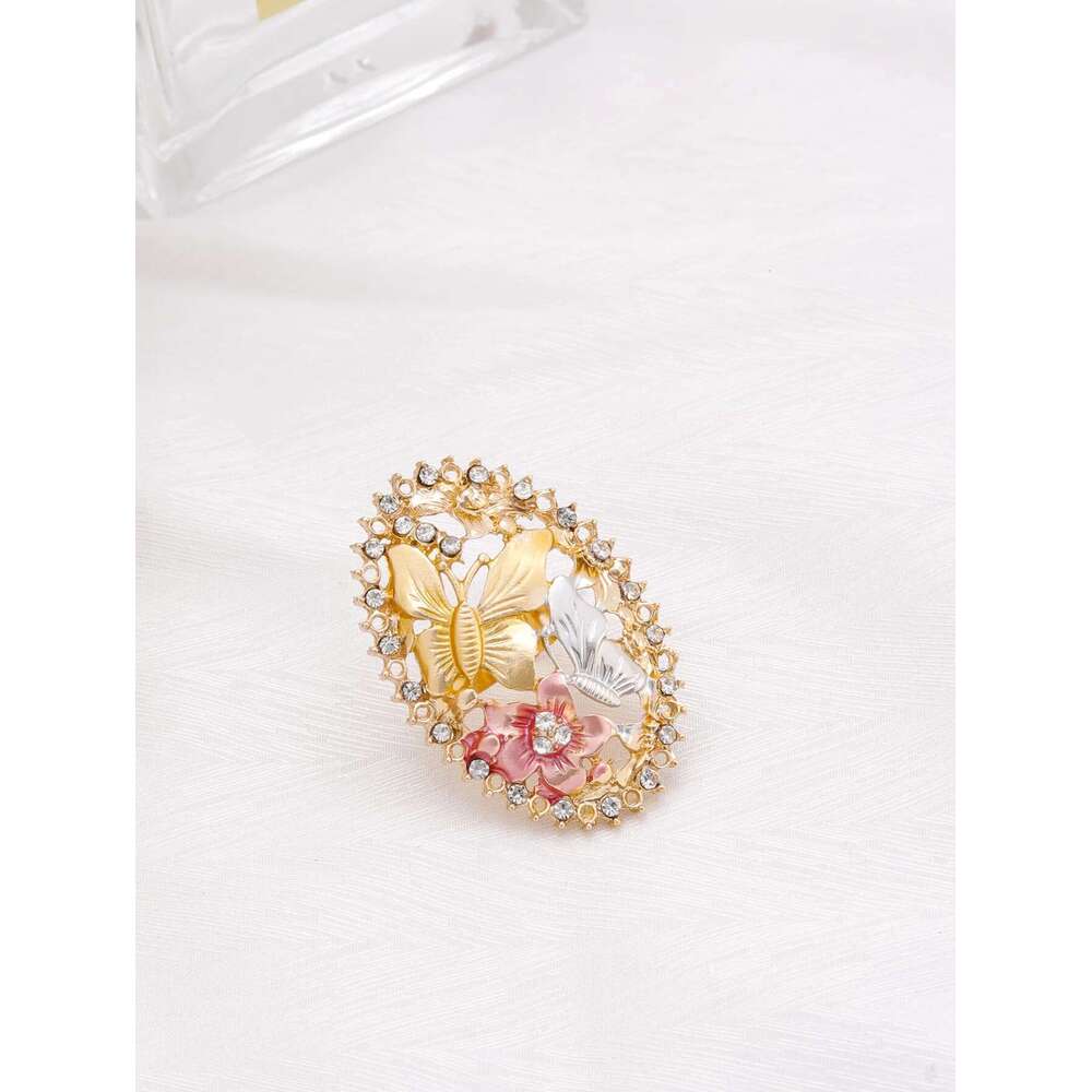 Butterfly African Necklace Dubai Gold Plated Jewelry Set For Women Wedding Bridal Travel Party Bracelet Earrings Ring