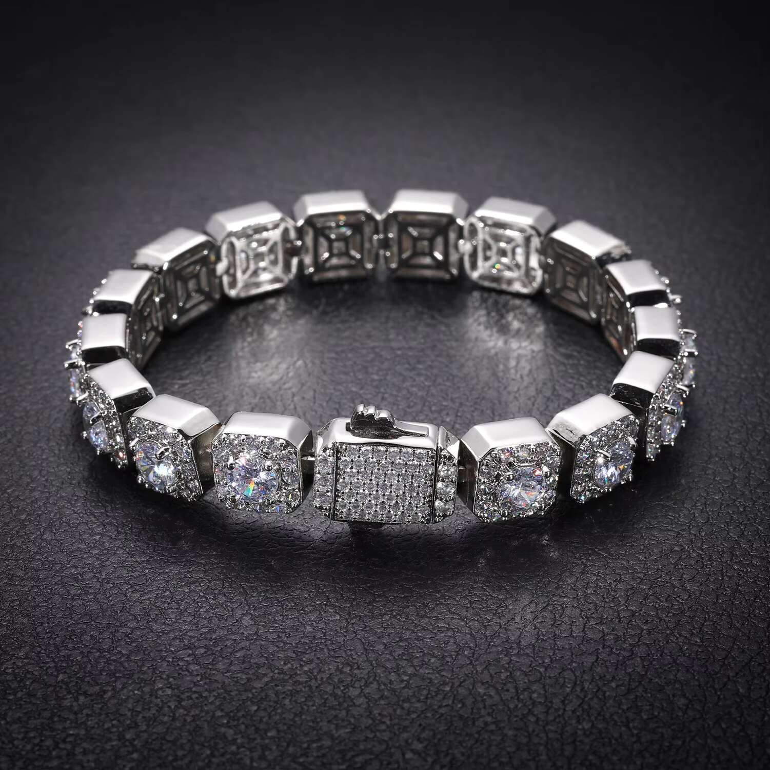 Factory Custom GRC Certificate 10K Gold Plated VVS Moissanite CZ Diamond Tennis Chain 3mm 4mm 5mm Bracelet for Men Women Jewelry