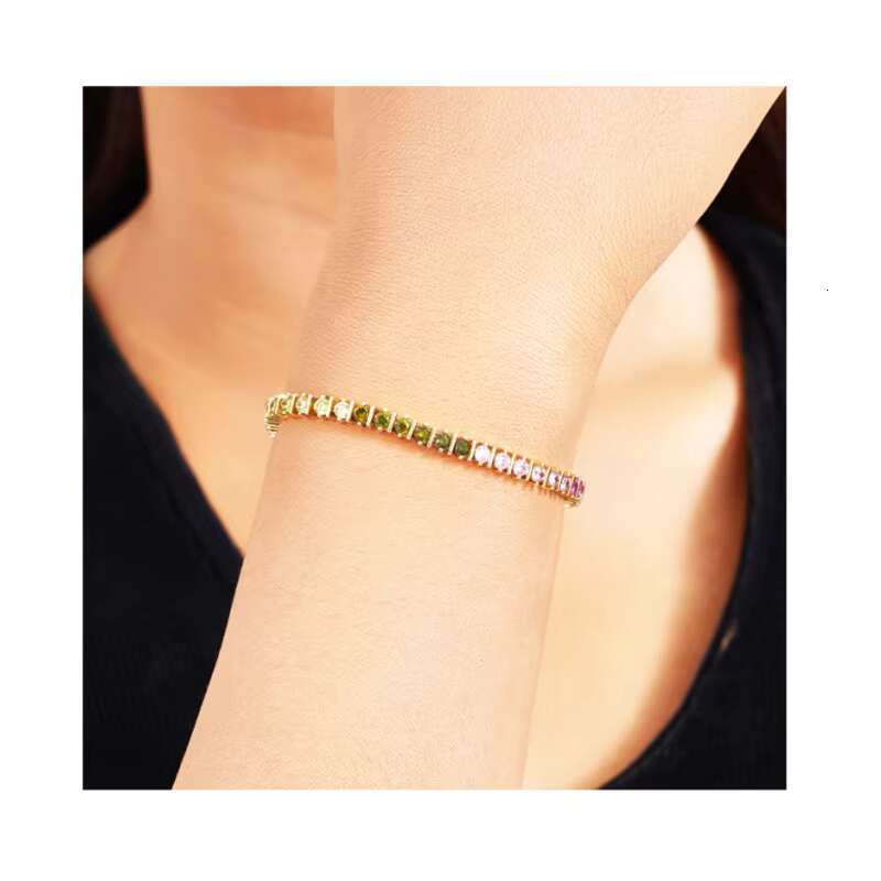 Customizable 14K 18K Gold Plated Women Rhinestone Moissanite Luxury Tennis Bracelet
