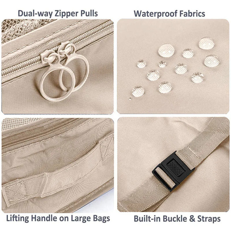 8/9 piece set packaging cube used for travel waterproof clothing underwear shoes toilet organizer Tidy bag travel storage bag 250430