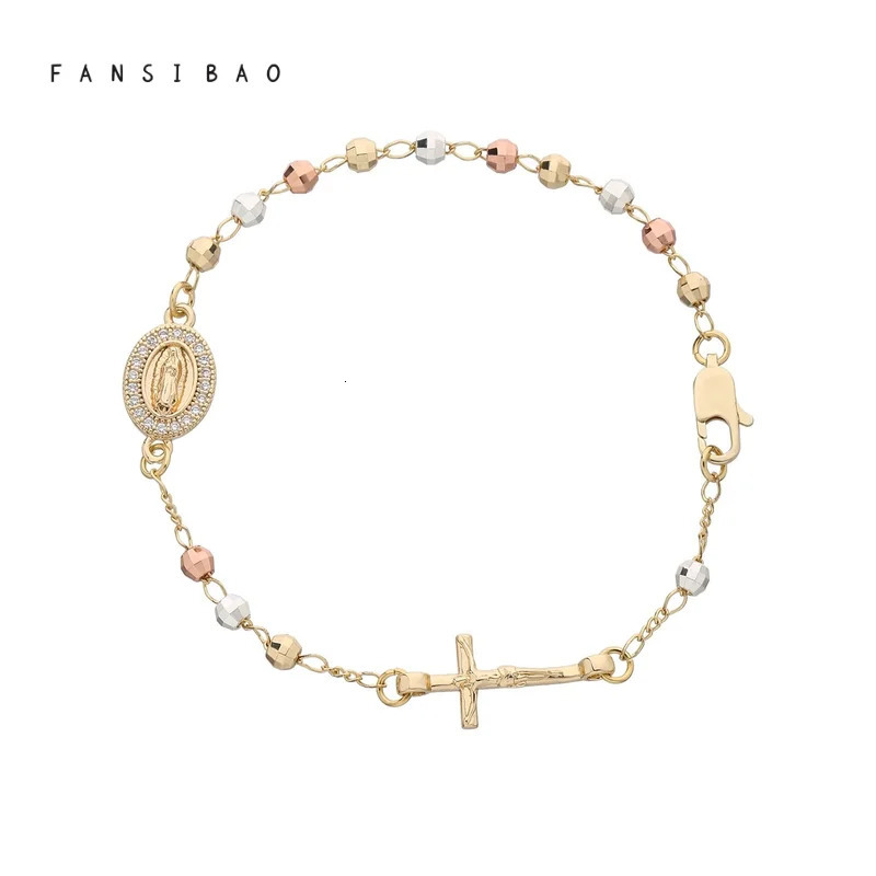 FanSibao Virgin Mary Rose Bead Bracelet Womens Bracelet Fashion Accessories Original Bracelet Jewelry 250428
