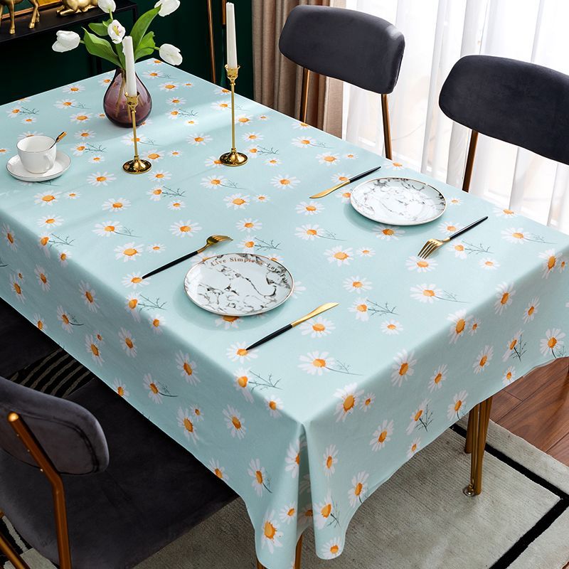 W07 high-grade light luxury tablecloth waterproof, oil-proof, scalding-proof and wash-free PVC new coffee table cloth ins style table mat