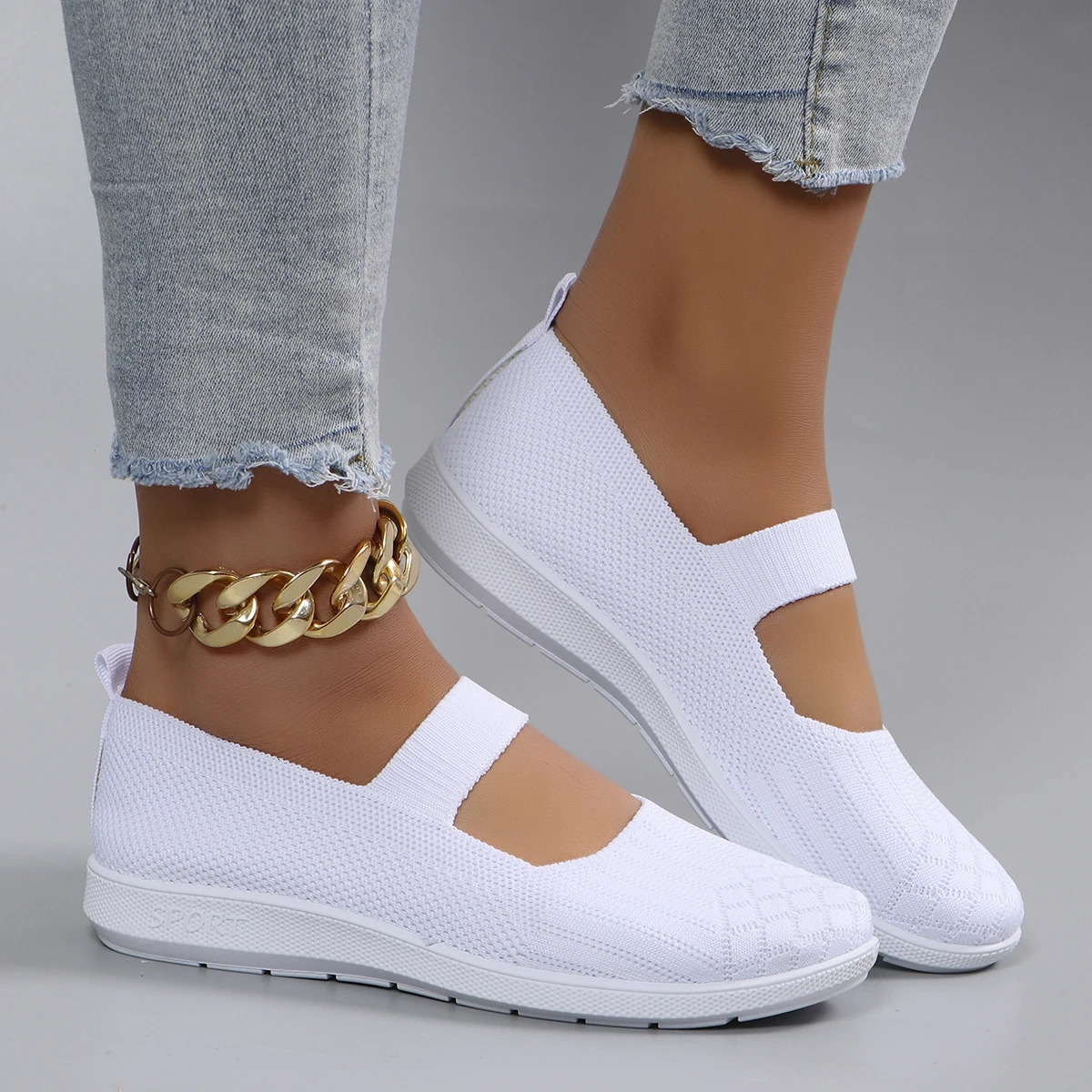 Spring womens sports shoes fashionable breathable lightweight non slip durable casual sports shoes flat shoes 250430