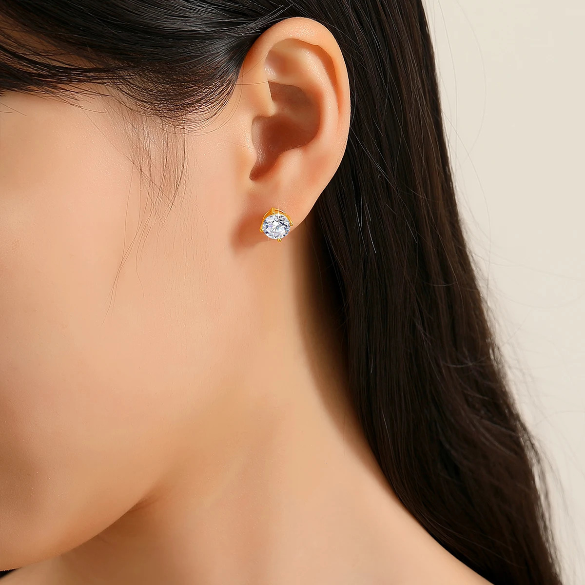 Szjinao 18K Yellow Gold 2CT Stud Earrings Brilliant Cutting Diamond Earrings D VVS for Women Wedding Fine Jewelry 250420