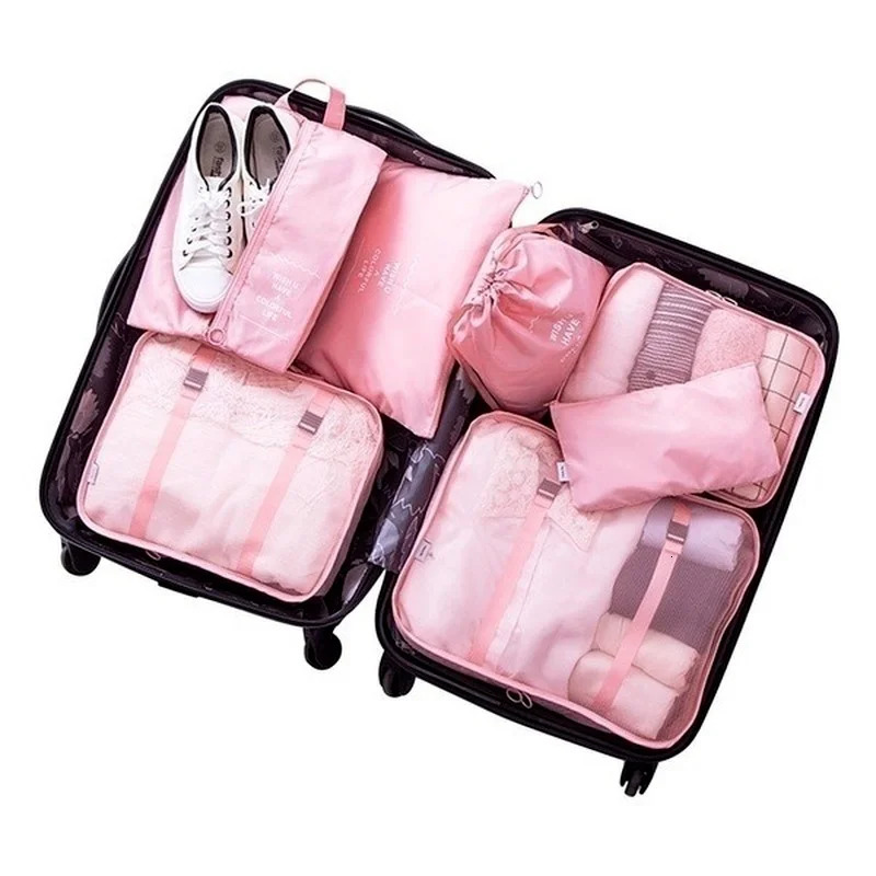 8 pieces/set of travel organizer bag travel organizer bag accessories luggage suitcase organizer waterproof washing bag clothing storage bag 250430