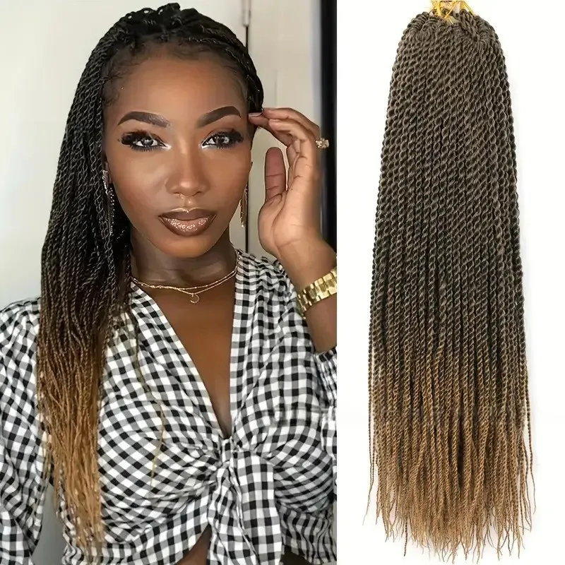 3 Bundles Braiding Hair Twist Knotless Braided Goddess for Boho Braids Hair Senegalese Twists Hand Braided Extension Braided for Black Women Crochet H