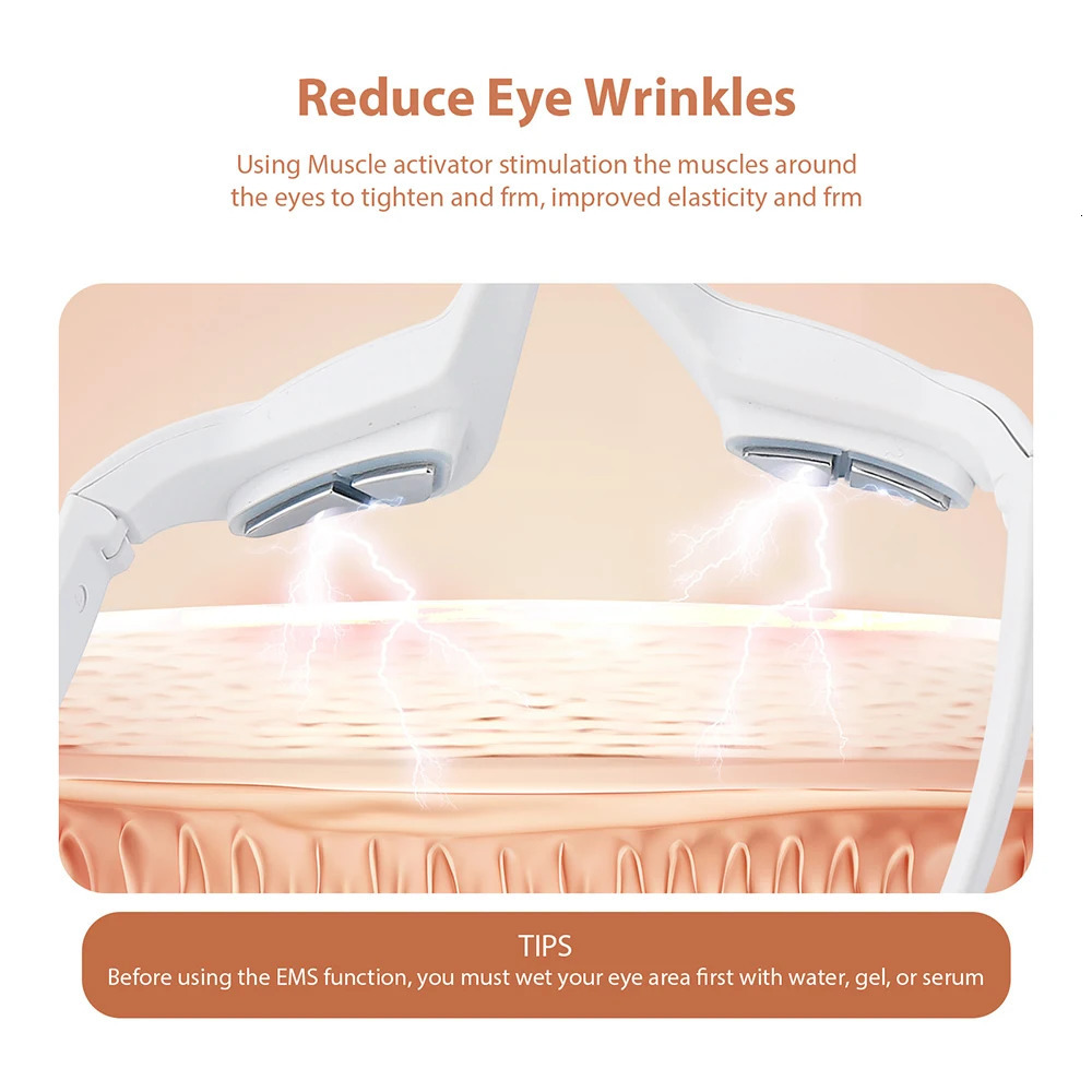 Undereye Eye Massager Glasses Dark Circles Eye Bag Remover Reduce Puffiness Wrinkles Essence Introducer Eye Beauty Device 250422