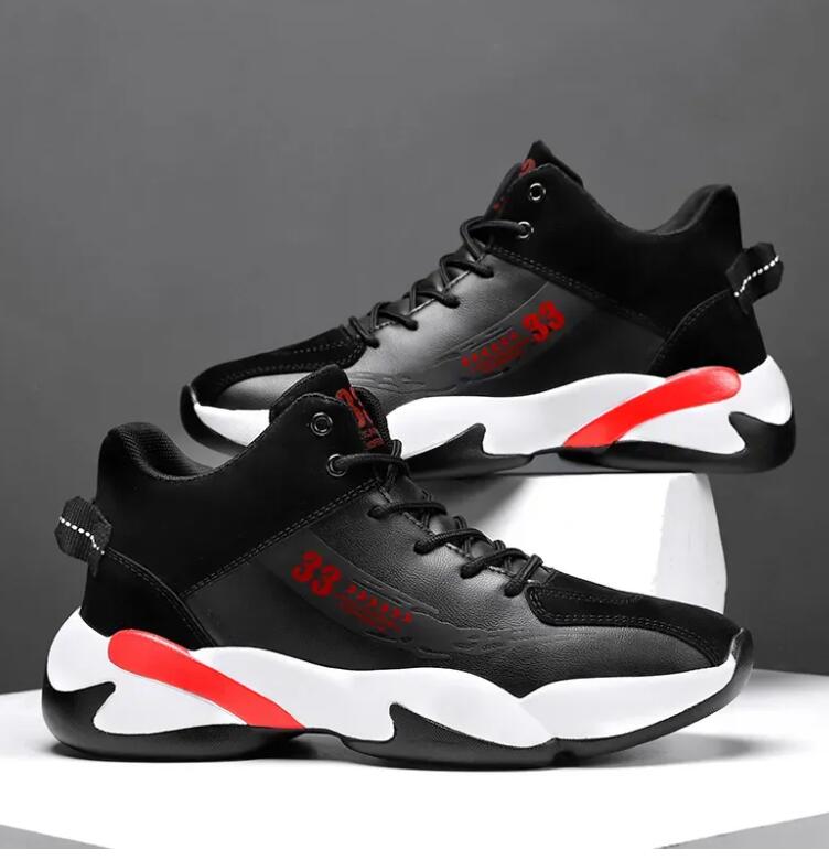 Mens High-top Basketball Shoes Thick Sole Non-slip Sports Shoes Trendy Youth Comfortable Athletic Shoes Tenis Para Hombre Z 5.1-1