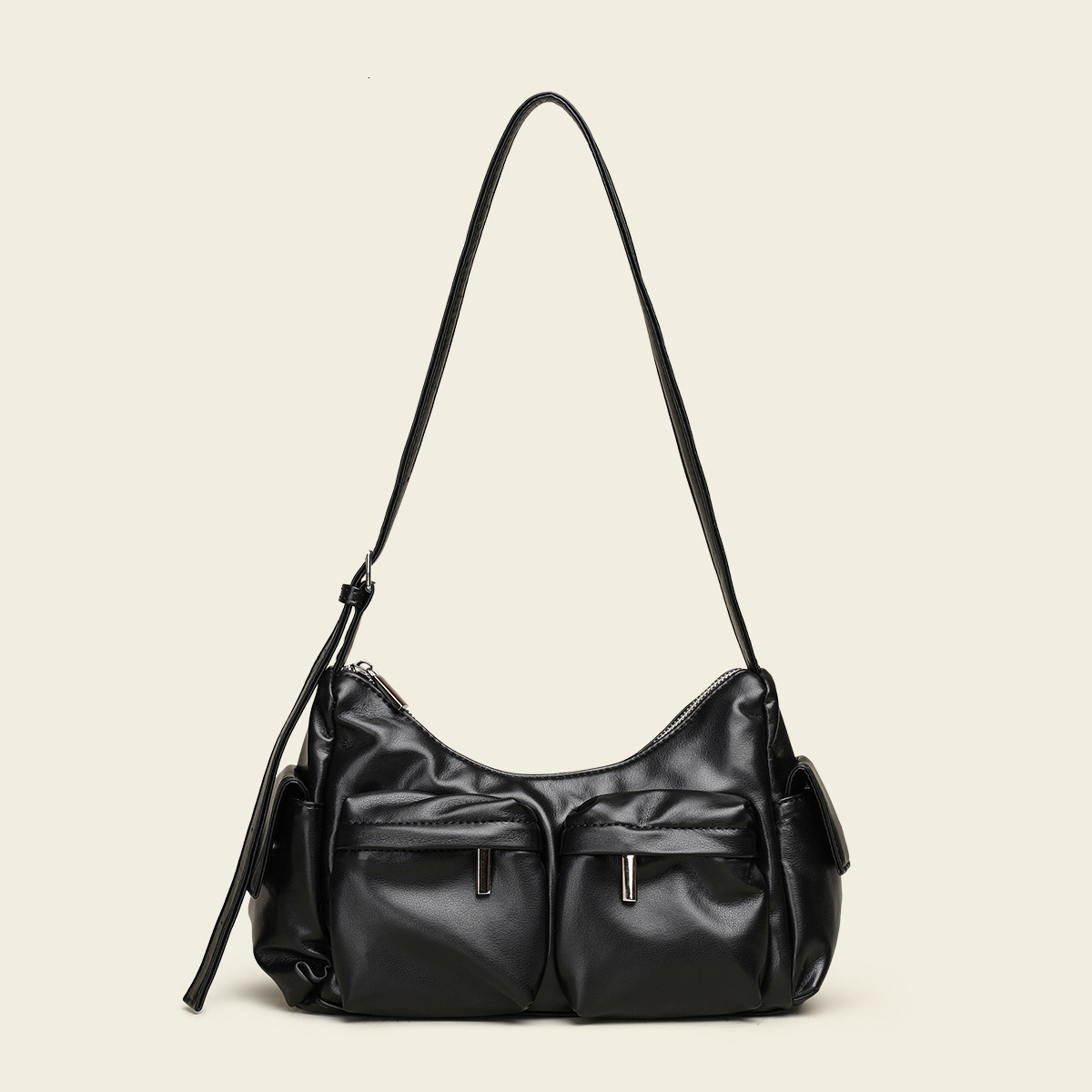 designer bag Multi pocket underarm simple texture soft leather single shoulder women's bag versatile and fashionable pleated crossbody bag