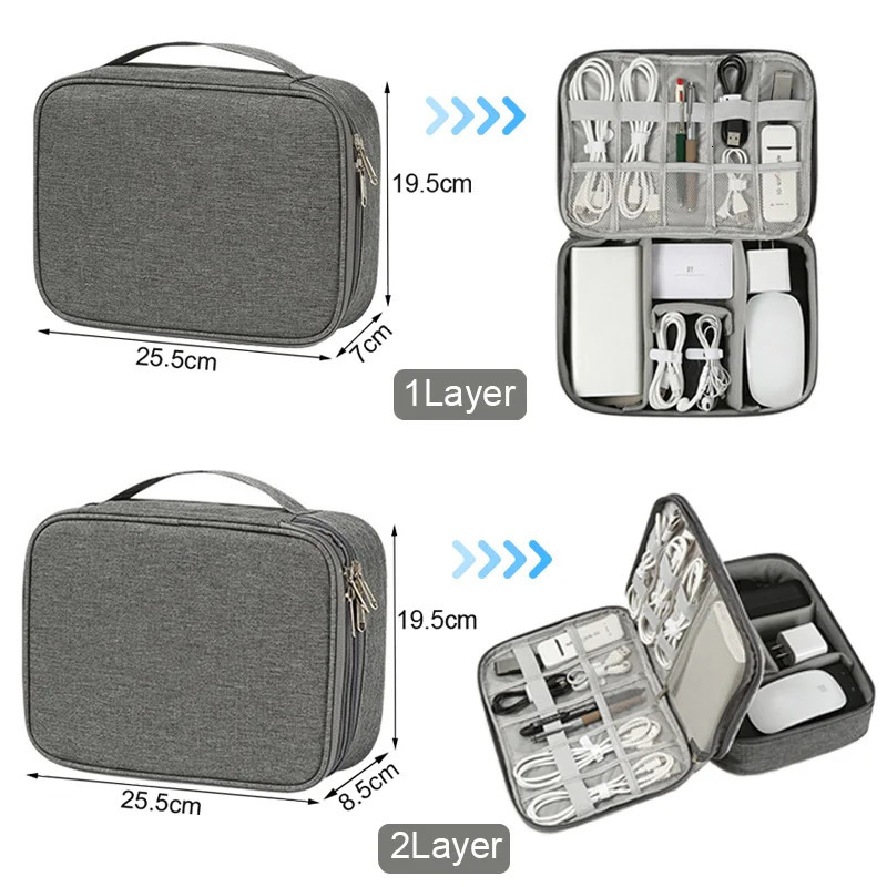 Travel Cable Bag Waterproof Digital USB Charger Storage Bag Portable Office Charging Line Manager Travel Cable Manager 250430