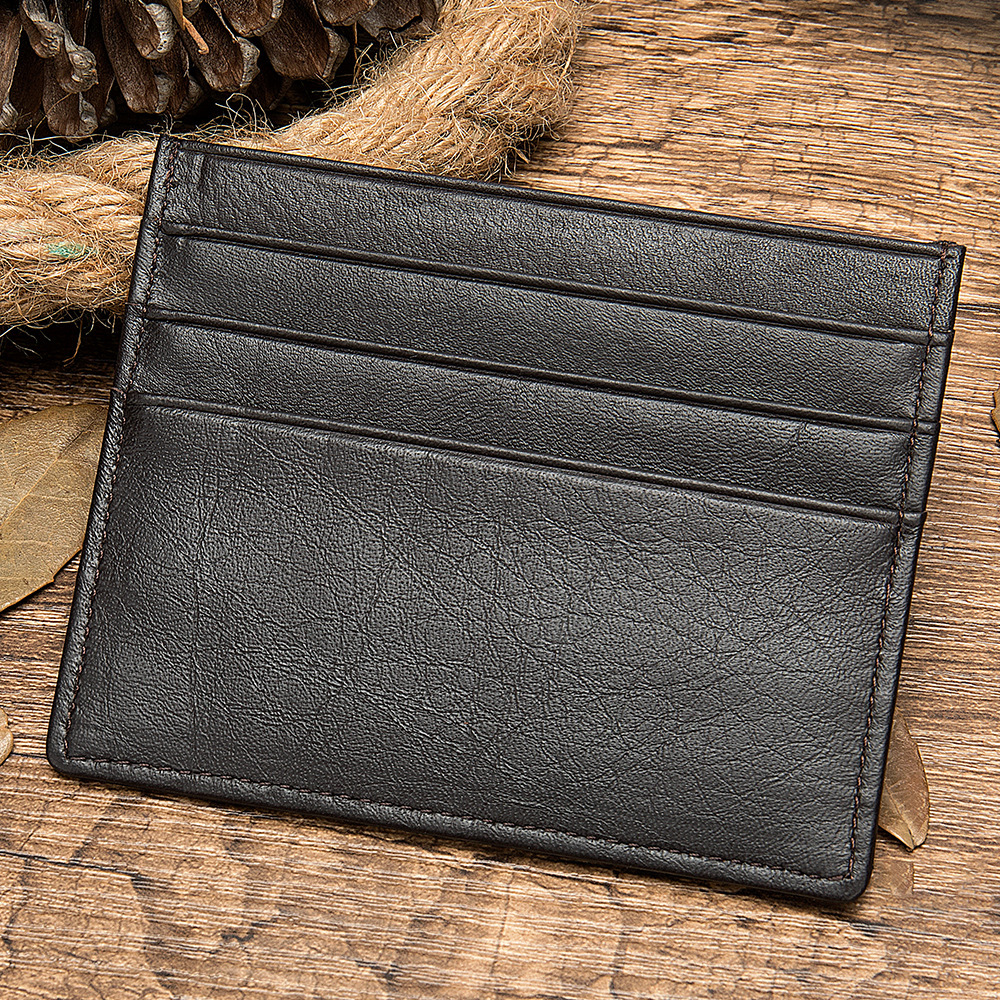 Malinte Head Layer Cow Bag Fashionable and Minimalist Cover, Unisex Genuine Leather Bank Card Clip