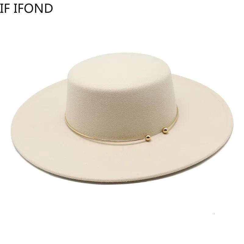 French Style 10CM Wide Brim Derby Top Hat Socialite Wind Hepburn Wind Wool Felt Fedoras Hat Elegant Wedding Dress Hat 250430