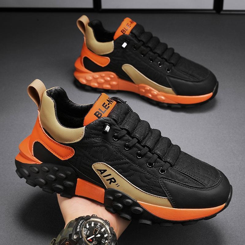 2025 free shipping men running shoes designer shoes beige thick soled anti slip sports shoes orange color sizes 39-44