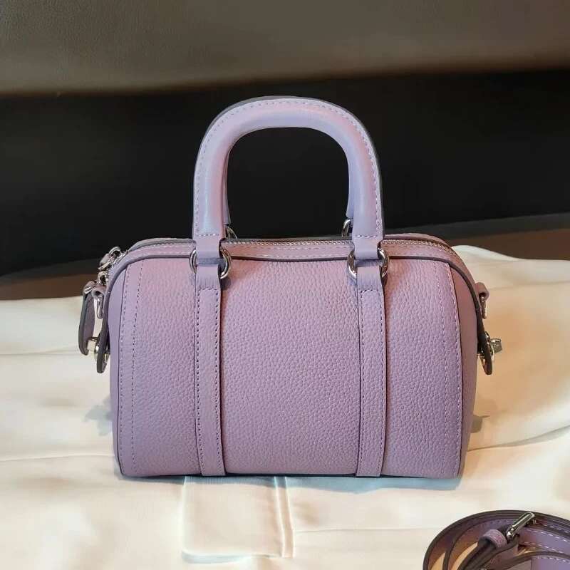 Genuine Leather Women's Boston Pillow Shoulder Crossbody Head Layer Cowhide Colorblocking Designer Bag For WomenNew