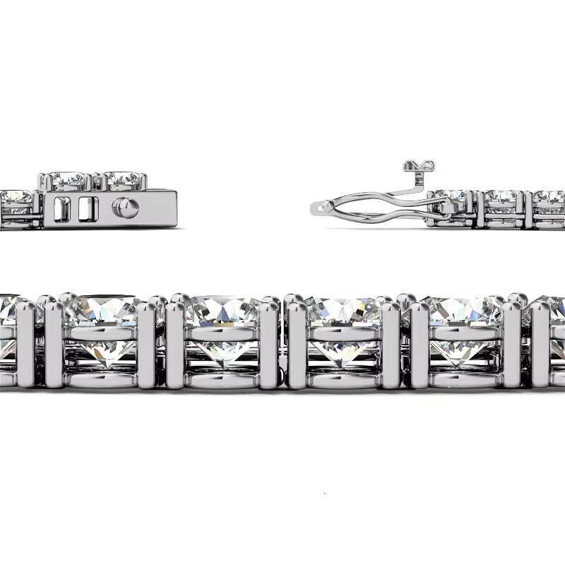 OEM/ ODM 925 Silver 4.0mm Tennis Chain Tennis Necklace Moissanite Necklace Green Moissanite Tennis Chain