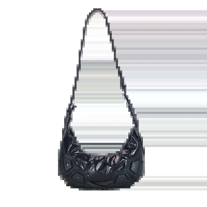 Summer Metallic Leather Handbag Hobo Purse Sier/Black/Hotpink Shoulder Bag