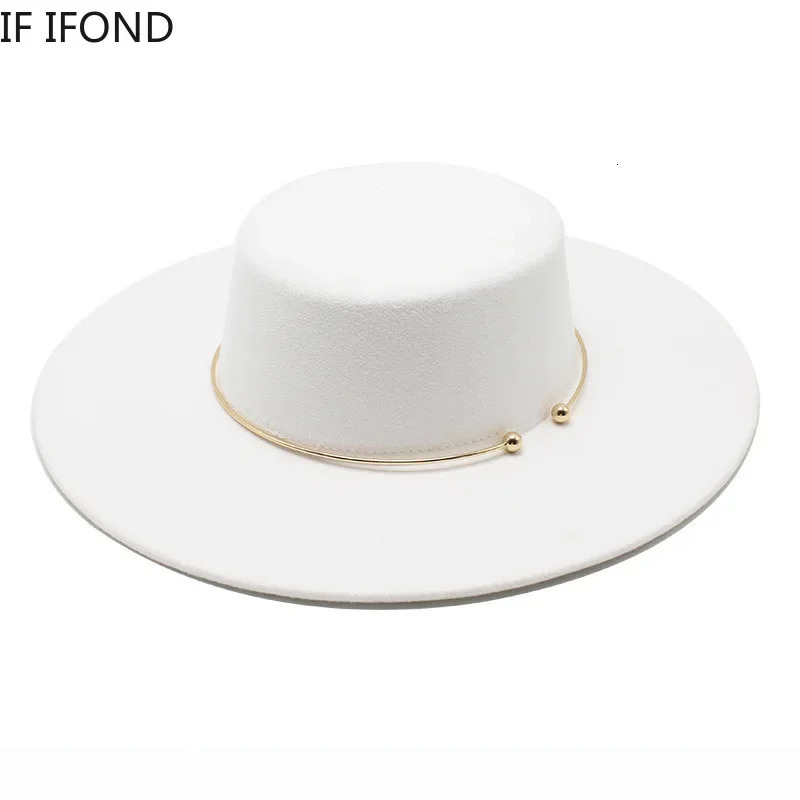French Style 10CM Wide Brim Derby Top Hat Socialite Wind Hepburn Wind Wool Felt Fedoras Hat Elegant Wedding Dress Hat 250430