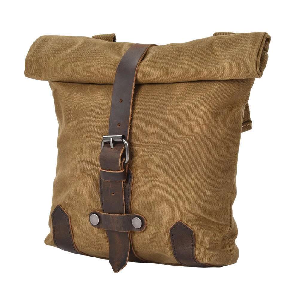 Satchel Vintage Motorcycle Side Waterproof oil wax Canvas Bag for Small E-bike Hanging Toolkit