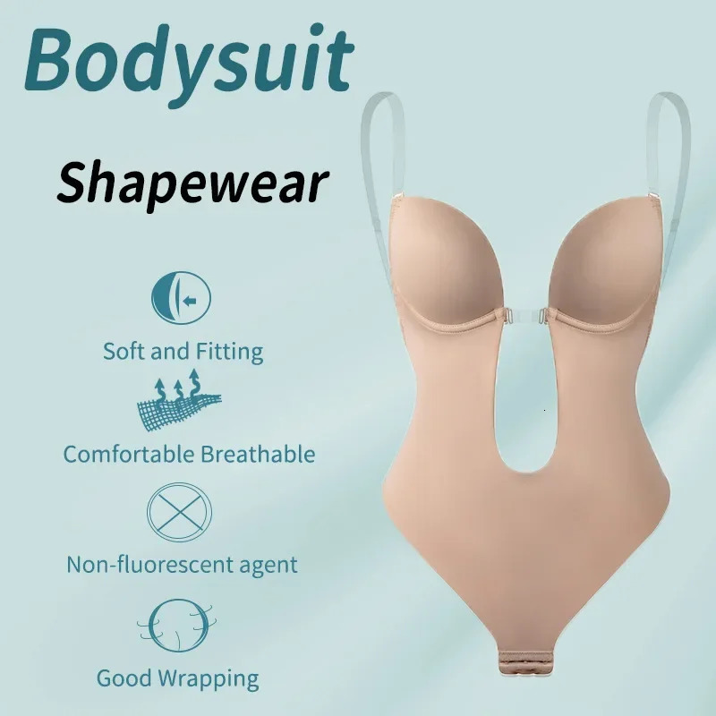 Women Full Body Shaper Bra Backless Bodysuit Thong Invisible Shapers Tummy Control Shapewear Girdles Sheath Slimming Underwear 250424