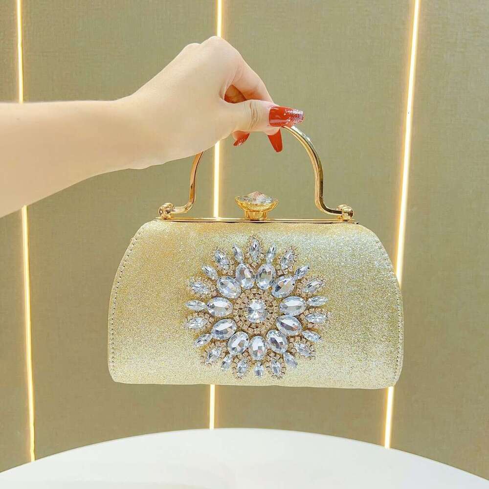Dinner Bag New Box Banquet Full Of Water Diamond Inlaid Sunflower Women S Evening Dress Single Shoulder Crossbody Bag KQ