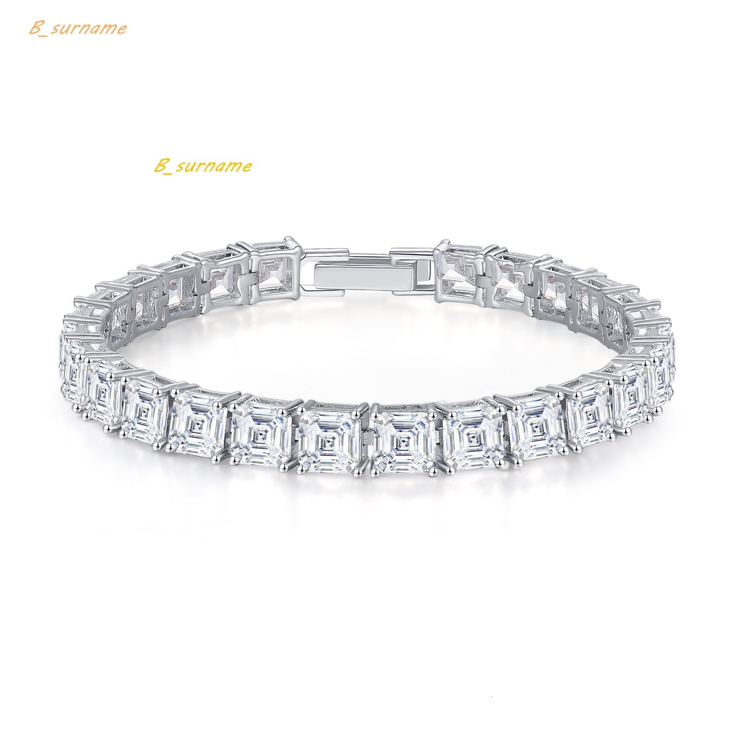 Unisex Trendy Tennis Chain Bracelet With CZ Rhodium Copper Gold Diamond Cubic Zirconia Classic Square Design for Parties Gifts