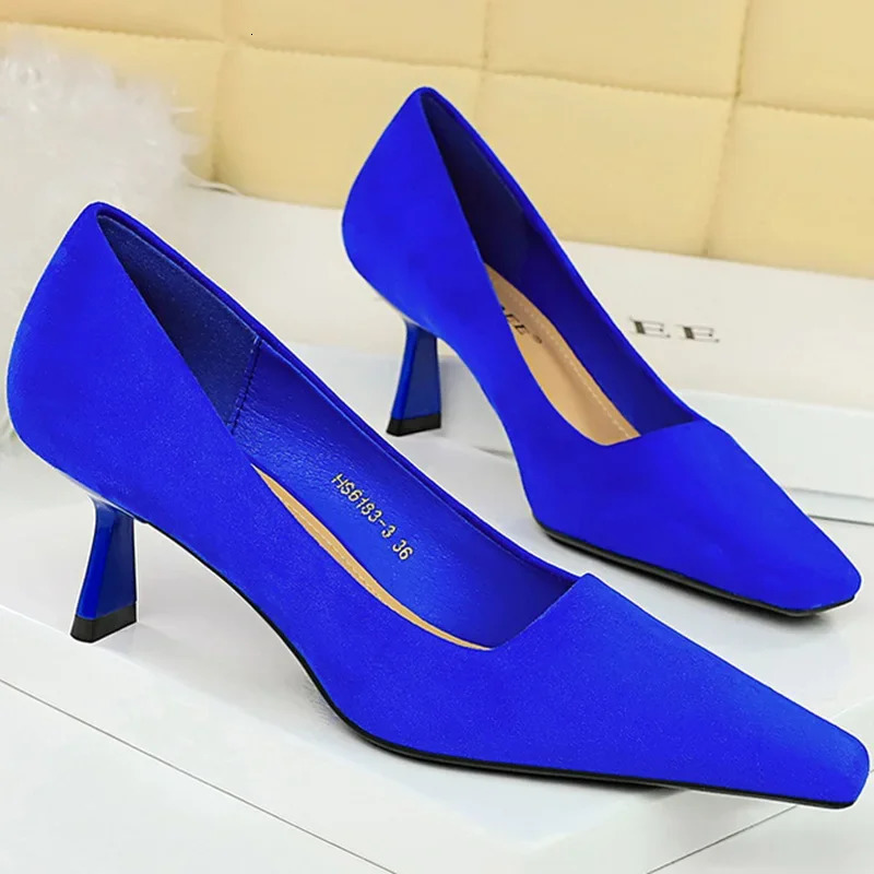 Womens 6cm High Heels Black Blue Pump Stills Womens Escarpins Series Wedding Bridal Low Boots Party Light Elegant Fashion Shoes 250430