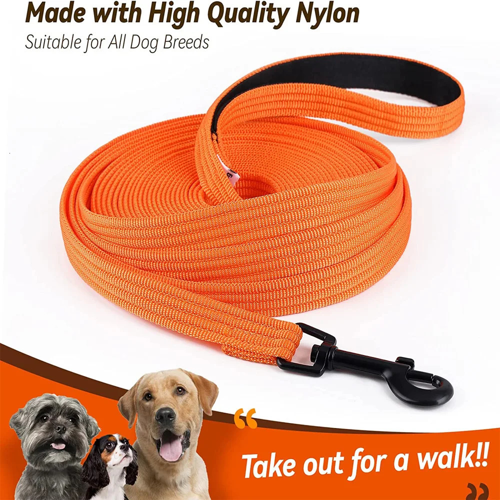 Nylon dog training strap walking pet leash long drawstring traction rope for small dogs 4.5M 10M 15M lead project 250427