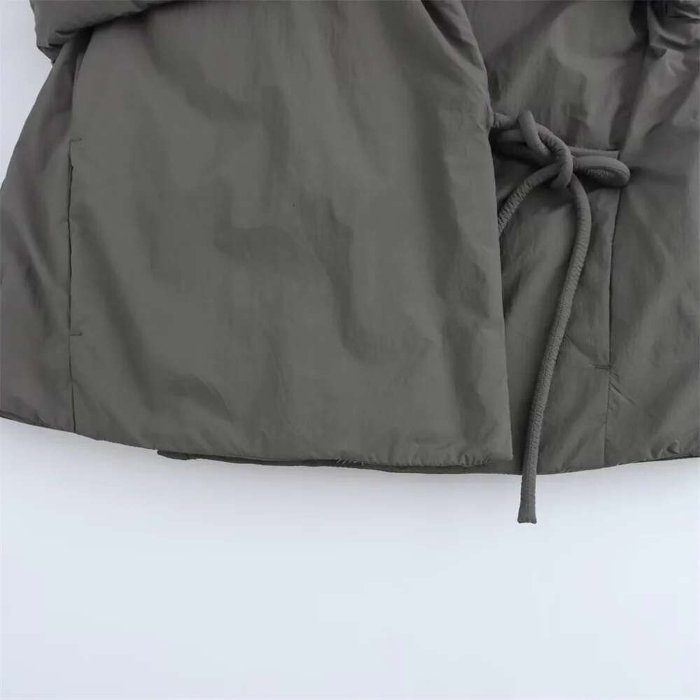 BM&MD&ZA early autumn new women's clothing simple design white duck down short loose lace-up jacket