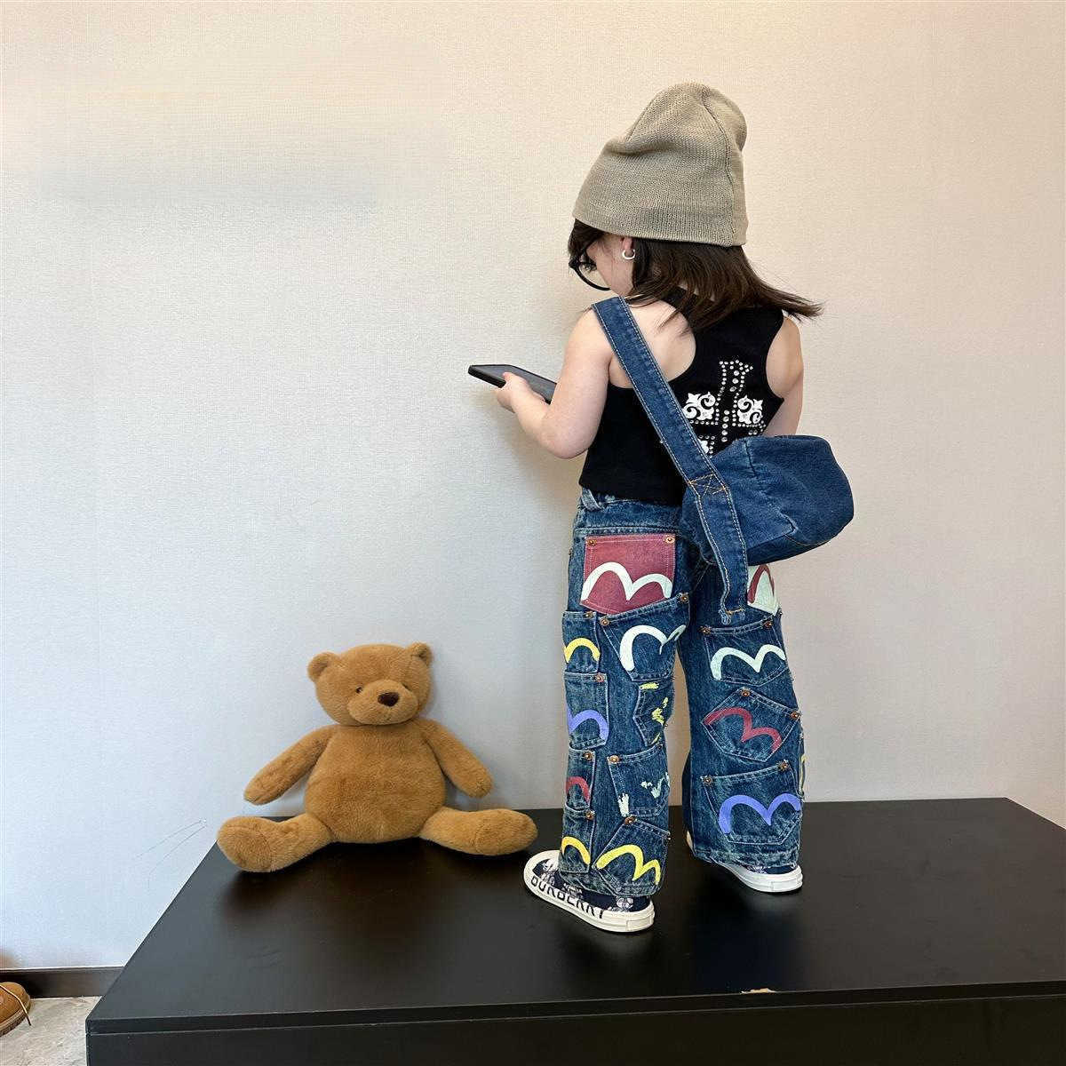 Childrens Clothing Is Versatile Suitable for Both Men and Women. Full Size and Versatile Denim Pants Cool and Trendy Made of Cotton Y250430HRSB